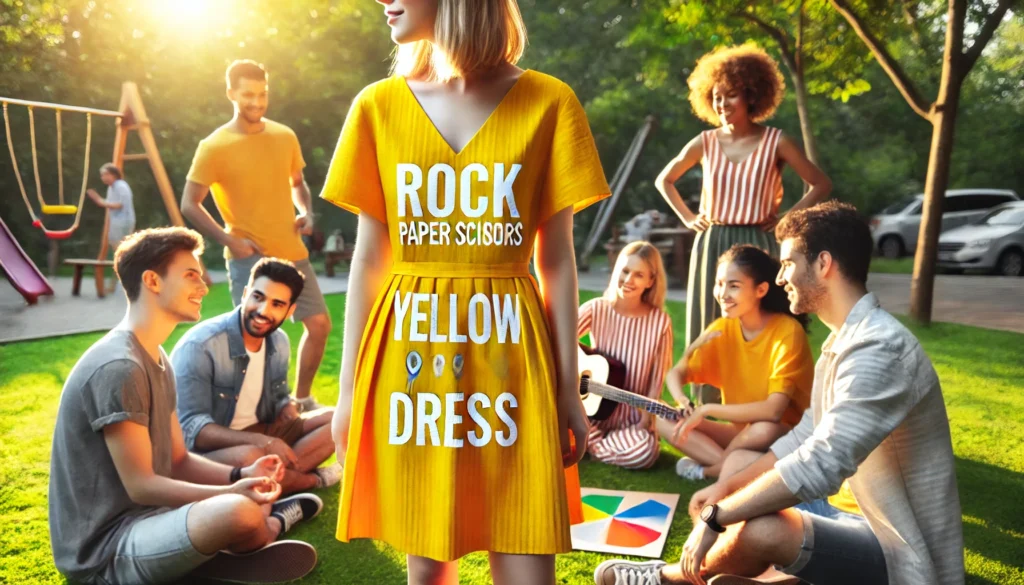 Rock Paper Scissors Yellow Dress